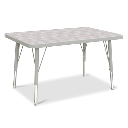 Jonti-Craft Berries Rectangle Activity Table, 24 in. x 36 in., E-height, Driftwood Gray/Gray/Gray 6478JCE450